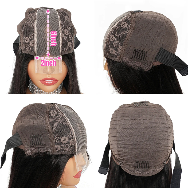 Straight 2x6 Lace Closure Wig Middle Part HD Transparent Lace Closure Affordable Price Human Hair Wigs - 图片 7